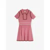 Reiss Pink 9-13 Yrs Twist-piped Knitted Dress In Pink