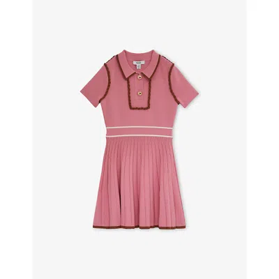 Reiss Kids' Pink Freeda Piped Knitted Dress 9-13