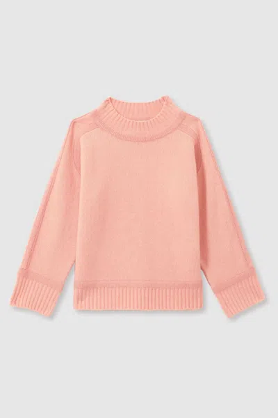 Reiss Pink Geo 13-14 Yrs Wool-blend Contrast Jumper