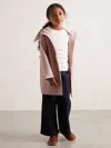 Reiss Pink Hooded Rain Jacket In Brown