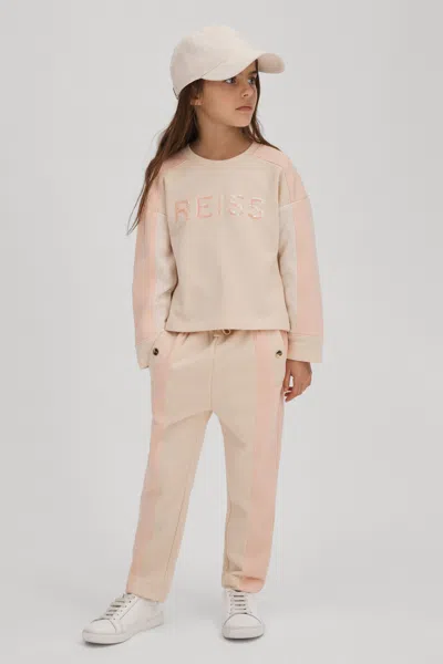 Reiss Pink Ivy Senior Cotton Blend Sequin Sweatshirt
