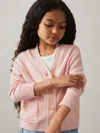 Reiss Pink 9-13 Yrs Wool-blend Tipped Cardigan In Pink