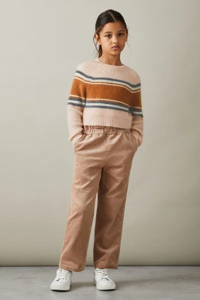 Reiss Pink Miri 3-9 Yrs Colourblock Striped Jumper