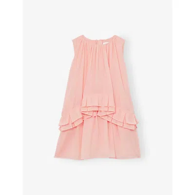 Reiss Kids' Luni Tiered Chiffon Dress 4-9 Years Pink