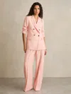 Reiss Pink Petite Wide-leg Suit Trousers