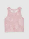 Reiss Pink Print Cotton Floral Print Vest And Joggers Set In Pink