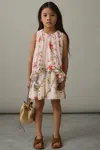 Reiss Pink Print Luni 4-9 Yrs Chiffon Tiered Dress