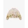 Reiss Pink Print 9-13 Yrs Quilted Printed Bomber Jacket