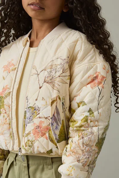 REISS REISS PINK PRINT NINA 9-13 YRS QUILTED PRINTED BOMBER JACKET