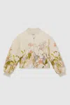 Reiss Pink Print 9-13 Yrs Quilted Printed Bomber Jacket In Pink Print
