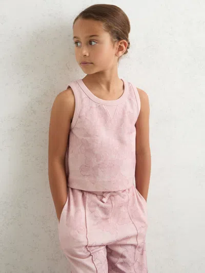 Reiss Kids' Pink Print Top & Joggers Set