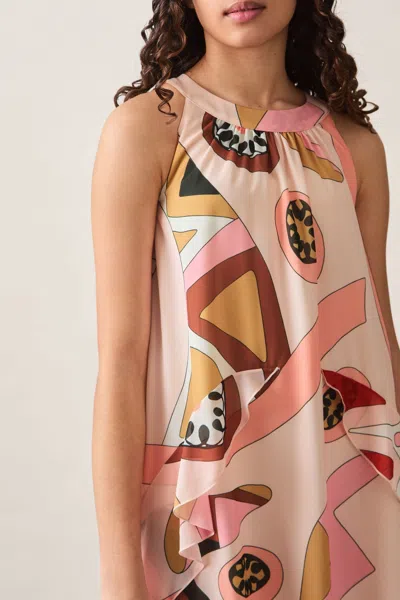 Reiss Kids' Pink Printed Ruffle-trim Dress