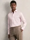 Reiss Pink Remote Slim Cotton-satin Cutaway-collar Shirt Slim-fit