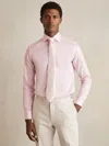 Reiss Pink Remote Slim Cotton-satin Cutaway-collar Shirt Slim-fit