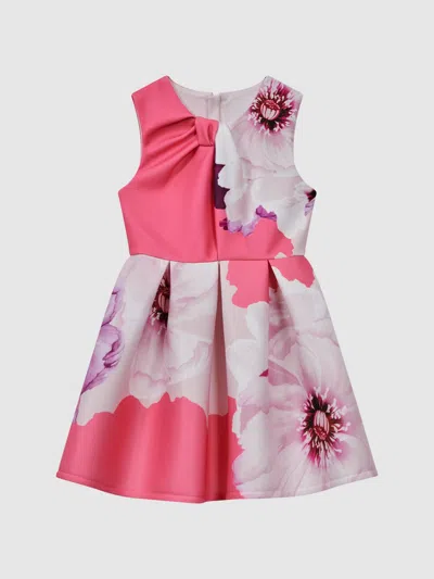 REISS PINK ROSALIND 13-14 YRS SCUBA FLORAL PRINT DRESS