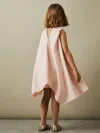 Reiss Pink Shauna 9-13 Yrs High-neck Drape Back Dress In Neutral