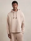 Reiss Pink Silvestro Cotton-blend Fleece Hoodie In Pink