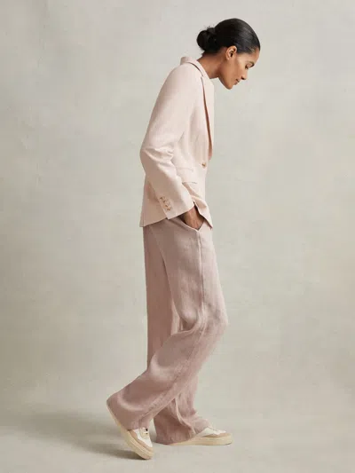 Reiss Pink Single Breasted Suit Blazer With Tencel™ Fibers