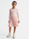 Reiss Pink Teagan 4-9 Yrs Ribbed Fit-and-flare Dress