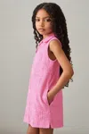 Shop Reiss Pink Karyanne Textured Towelling Zip-through Dress