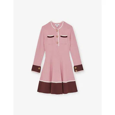 Reiss Kids' Pink Willa Scalloped Stretch-knit D