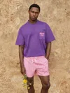 Reiss Pink/white | Ché Stripe Swim Shorts In Purple