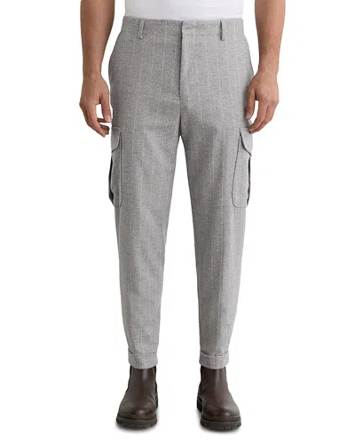 Reiss Pinstripe Flannel Pants In Gray