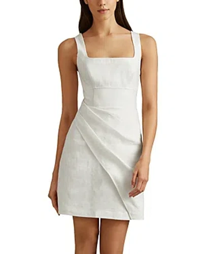 Reiss Piper Short Linen Dress In White