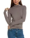 Reiss Taupe Fitted Roll Neck T-shirt In Brown