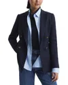 Reiss Piper Turtle Neck Fitted Top In Blue