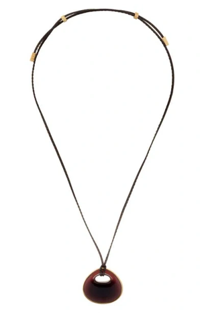Reiss Pippa Leather Cord Pendant Necklace In Brown