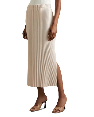 Reiss Stone Pleated Jersey Midi Skirt