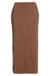 Reiss Womens Chocolate Pippa Pleated Stretch-jersey Midi Skirt In Brown