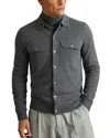 Reiss Grey Melange Pisa Merino Wool Button-front Cardigan In Gret Melange