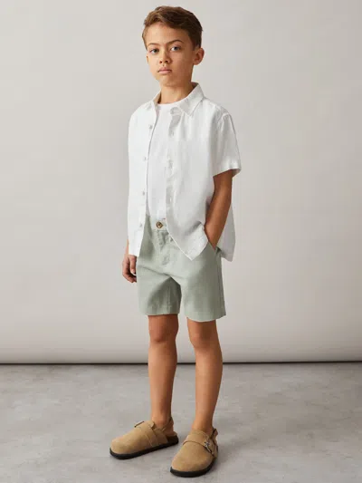 Reiss Pistachio 3-9 Yrs Casual Chino Shorts In Green