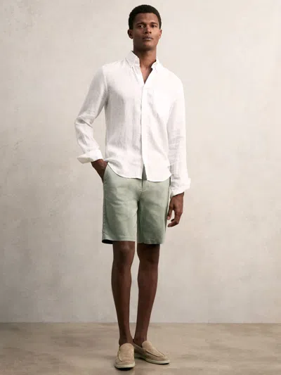 Reiss Pistachio Cotton Chino Shorts With Stretch In Green