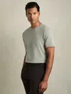 Reiss Pistachio Cotton Crew Neck T-shirt In Gray