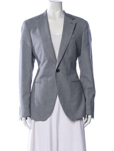 Pre-owned Reiss Plaid Print Blazer In Blue