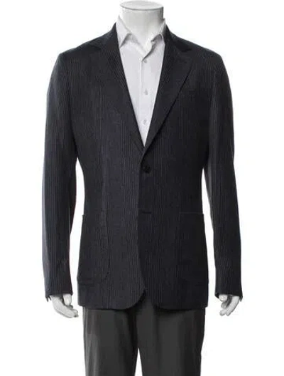 Pre-owned Reiss Plaid Print Blazer In Blue