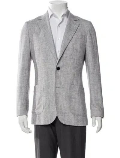 Pre-owned Reiss Plaid Print Blazer In Gray