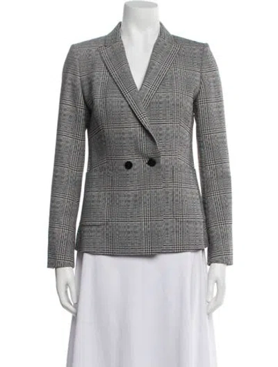 Pre-owned Reiss Plaid Print Blazer In Grey/silver