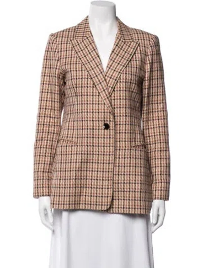 Pre-owned Reiss Plaid Print Blazer In Neutrals