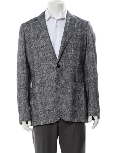 Pre-owned Reiss Plaid Print Blazer W/ Tags In Gray