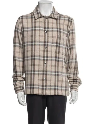 Pre-owned Reiss Plaid Print Coat In Neutral