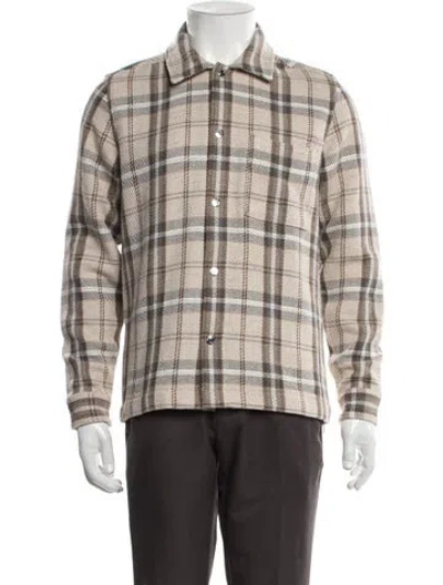Pre-owned Reiss Plaid Print Jacket In Neutral