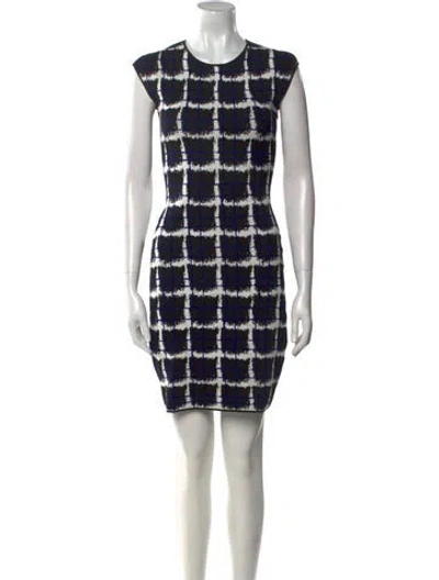 Pre-owned Reiss Plaid Print Mini Dress In Black