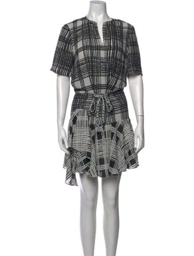 Pre-owned Reiss Plaid Print Mini Dress In Multicolor