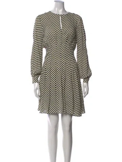 Pre-owned Reiss Plaid Print Mini Dress In Multicolor