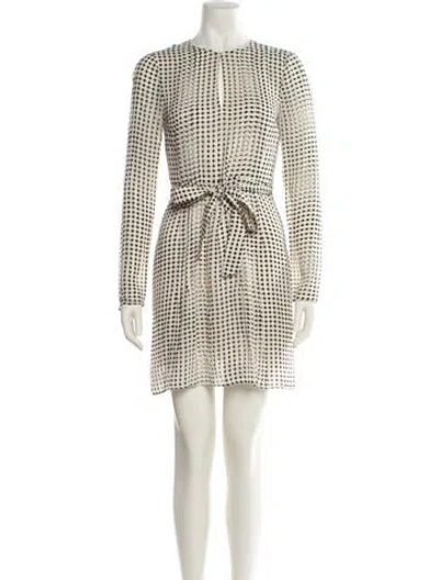 Pre-owned Reiss Plaid Print Mini Dress In Neutral