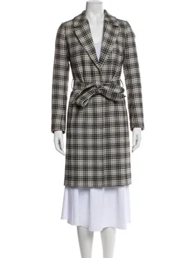 Pre-owned Reiss Plaid Print Trench Coat In Multi